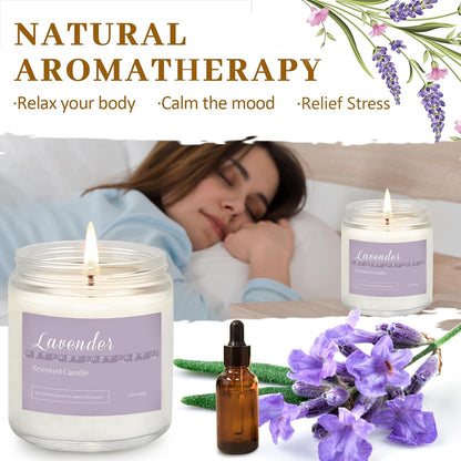 6 Pack Candles for Home Scented Aromatherapy Candles Gifts Set for Women, Lavender Candle, 37.8 Oz 300 Hour Long Lasting Candles, Stocking Stuffers, Birthday, Valentine, Christmas, Anniversary Present