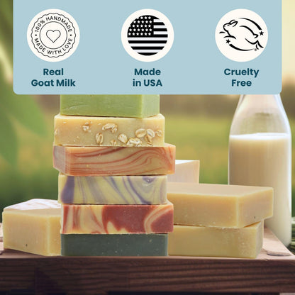 Goat Milk Soap Bar, Sandalwood (1 Natural Soap) - Gentle, No Dyes, Real Goat Milk Bar Soap for Men & Women - Hand & Body Soap Bar, Organic Goat Soap (Large, 5Oz) - Sandalwood Soap Bar